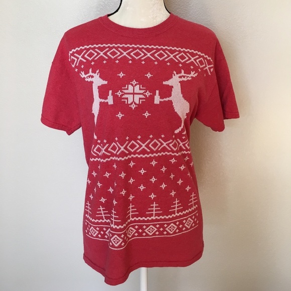 Tops - Tipsy Deer Ugly Christmas Sweater T Shirt